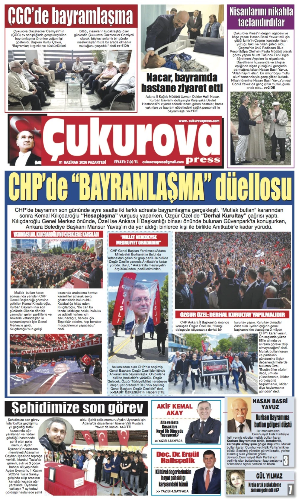 01 Haziran 2026 Pazartesi