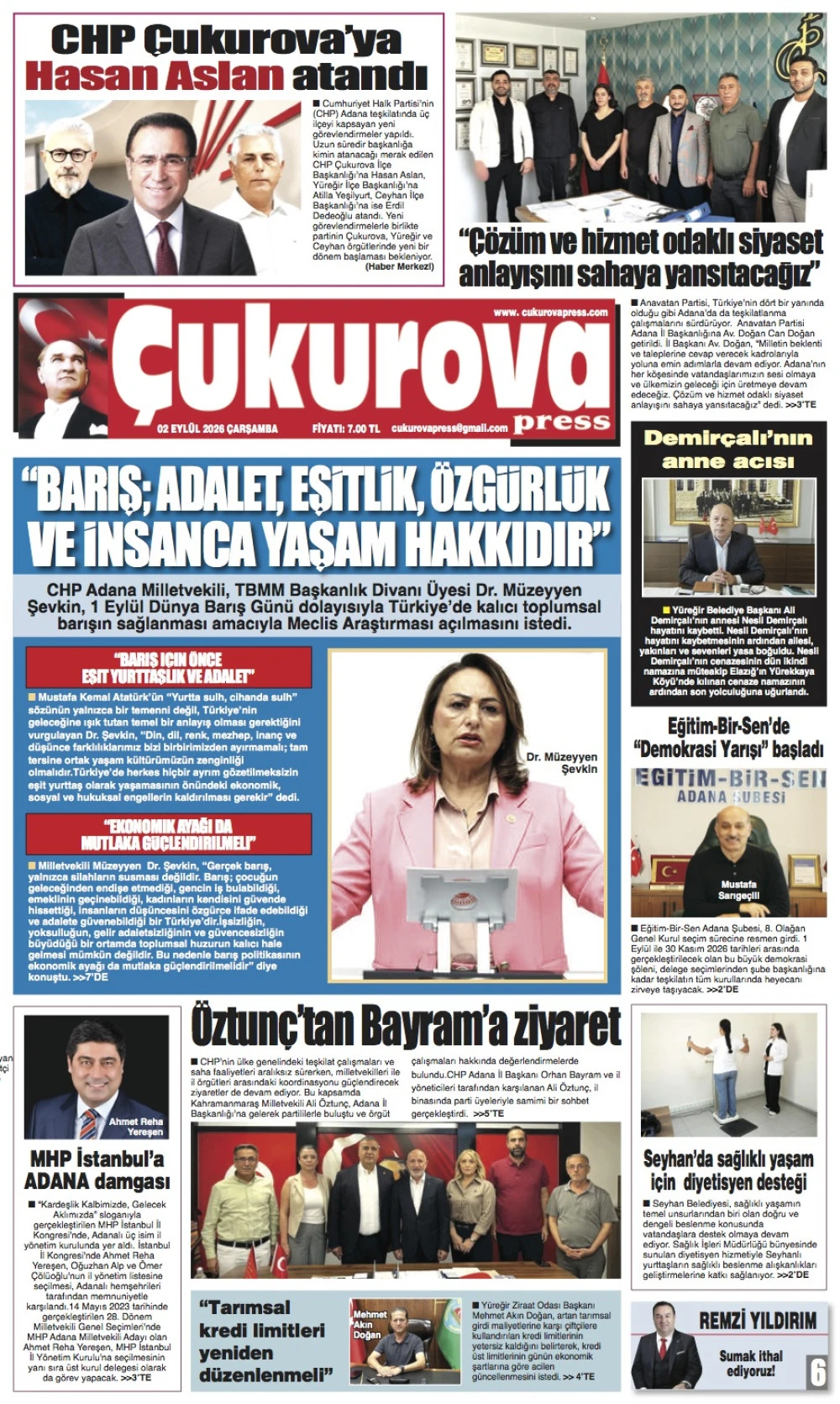 02 Eyl&uuml;l 2026 &Ccedil;arşamba