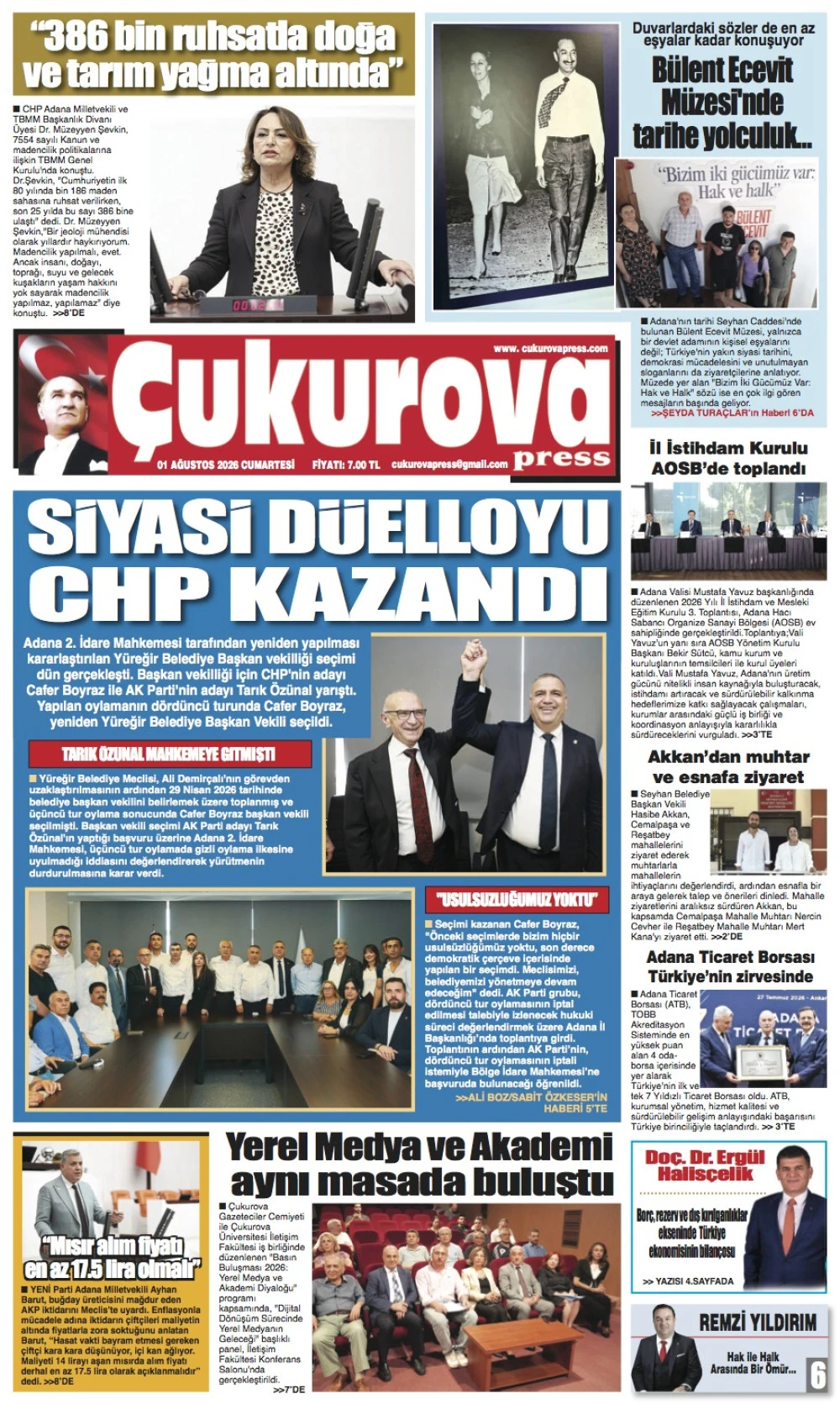 1 Ağustos 2026 Cumartesi