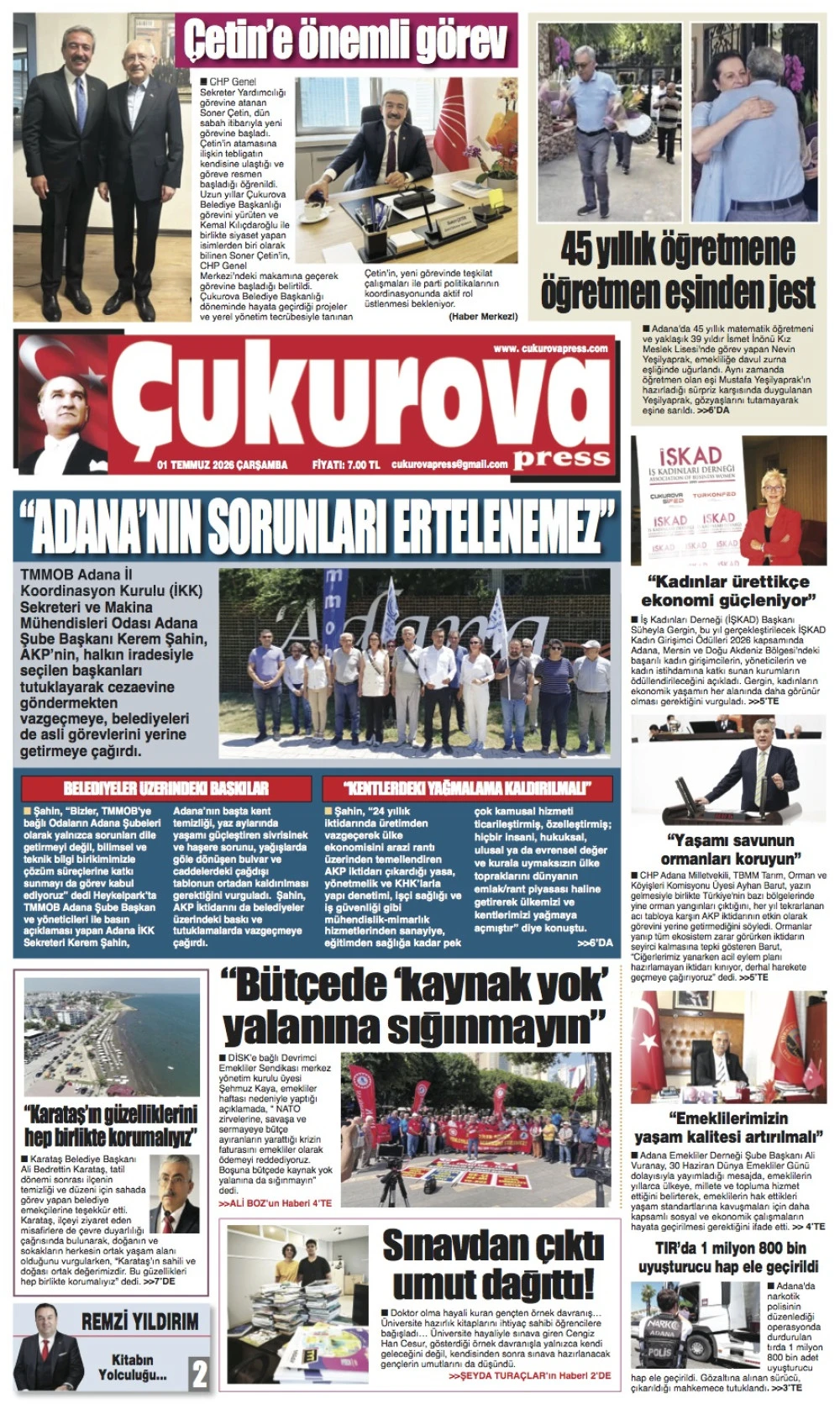 1 Temmuz 2026 &Ccedil;arşamba