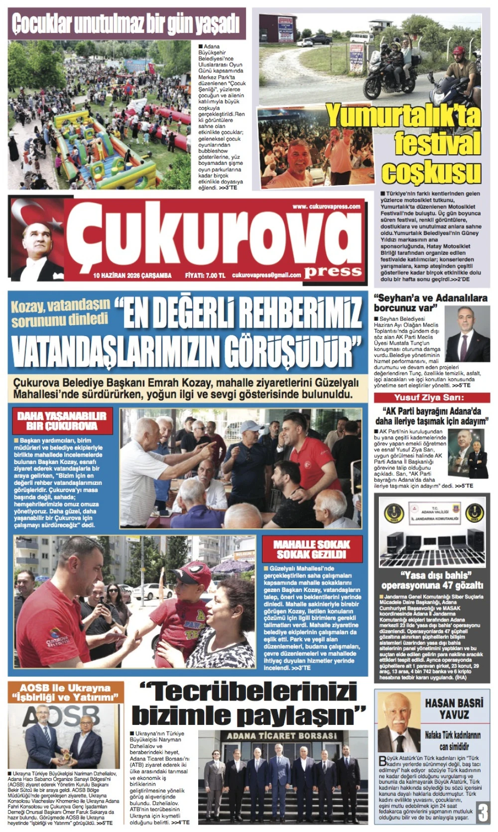 10 Haziran 2026 &Ccedil;arşamba