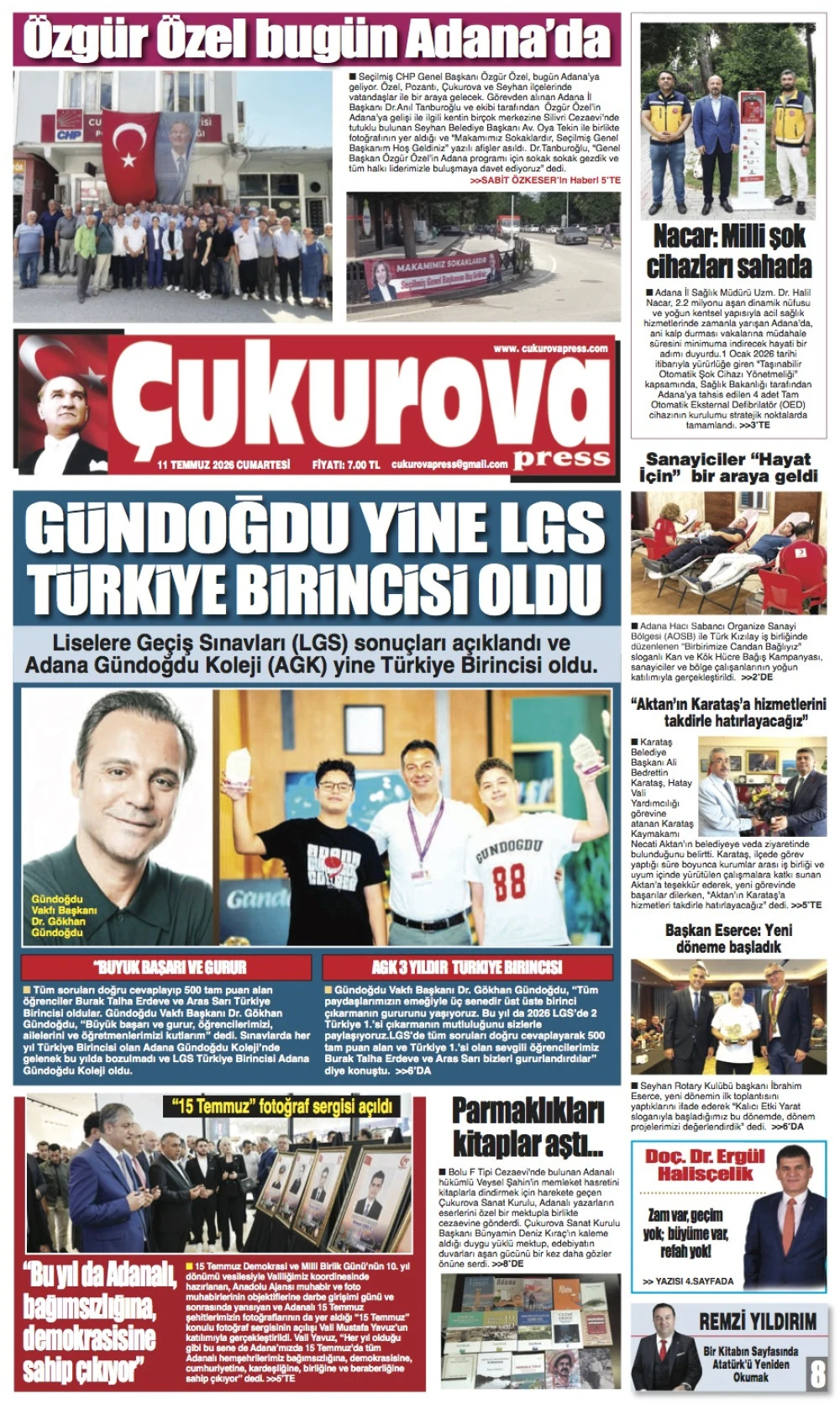 11 Temmuz 2026 Cumartesi