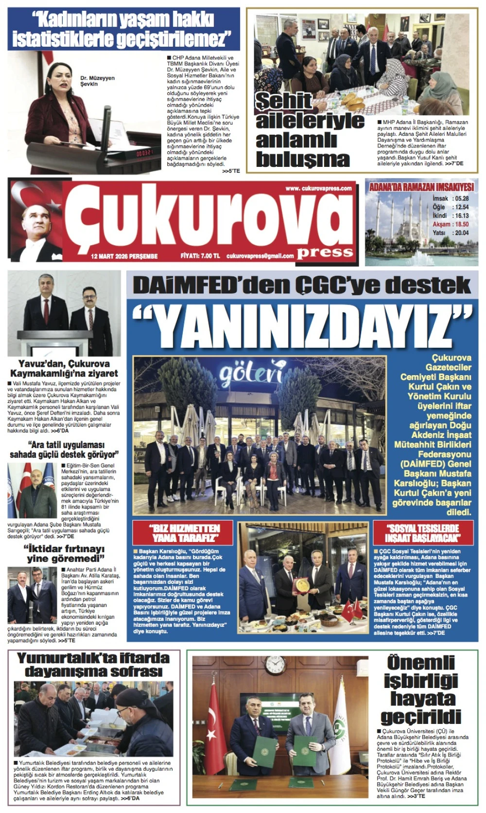 12 Mart 2026 Perşembe