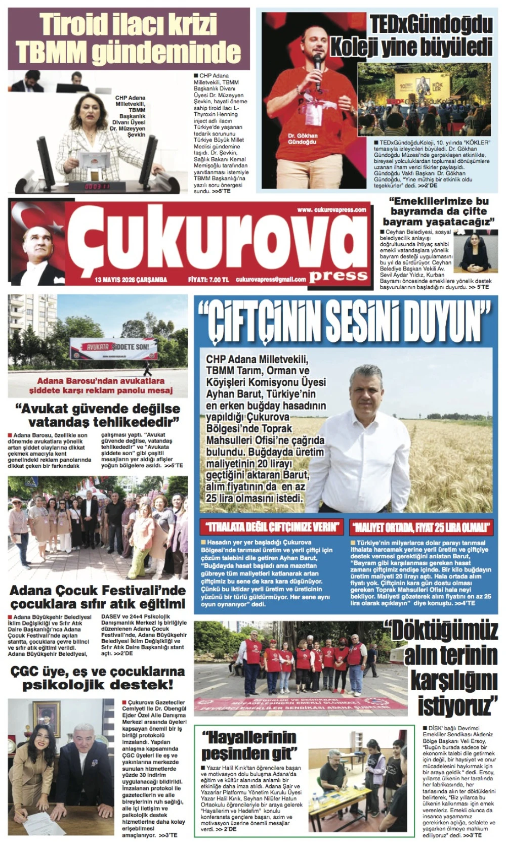 13 Mayıs 2026 &Ccedil;arşamba