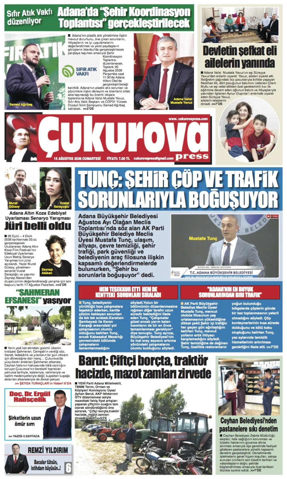 15 Ağustos 2026 Cumartesi