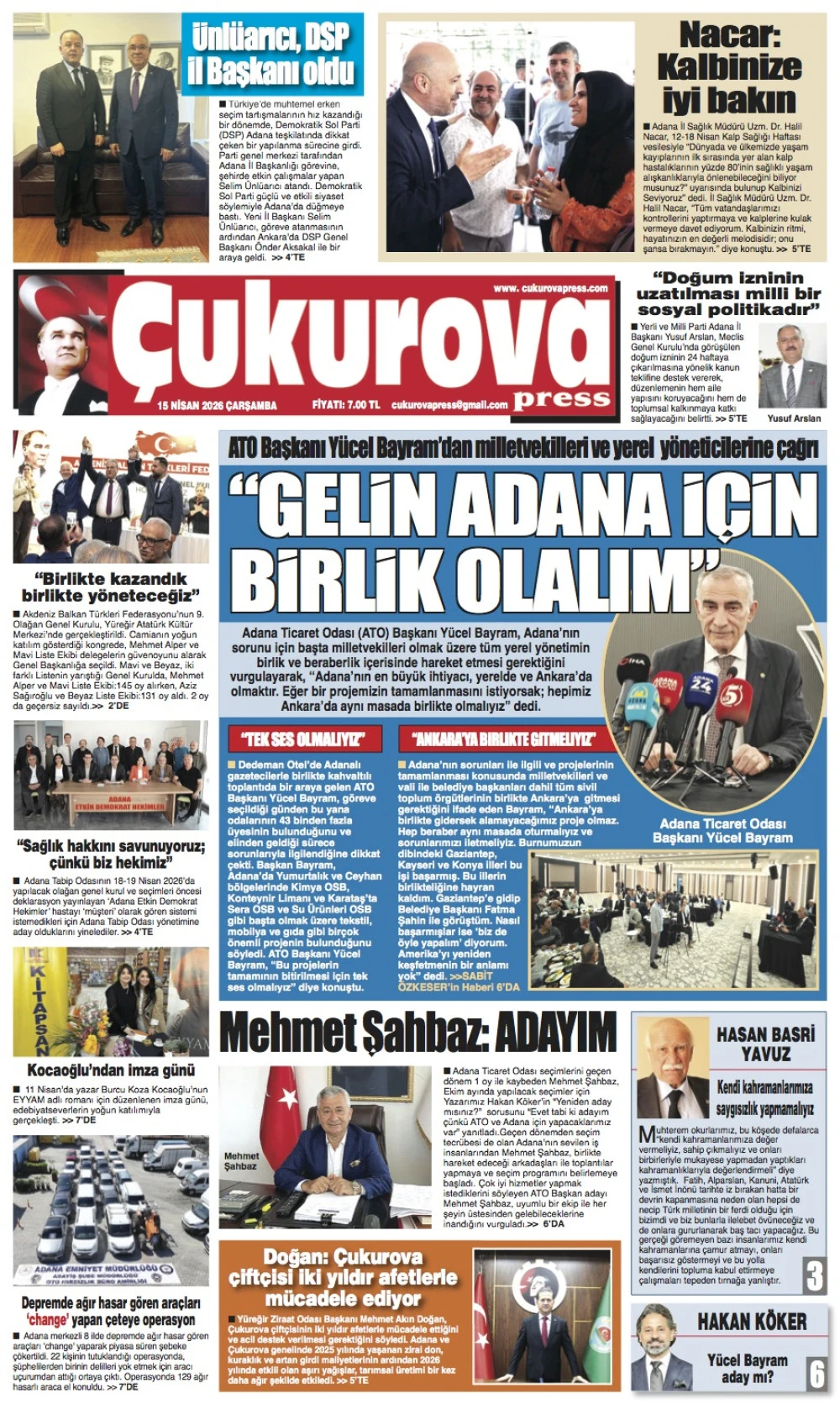 15 Nisan 2026 &Ccedil;arşamba