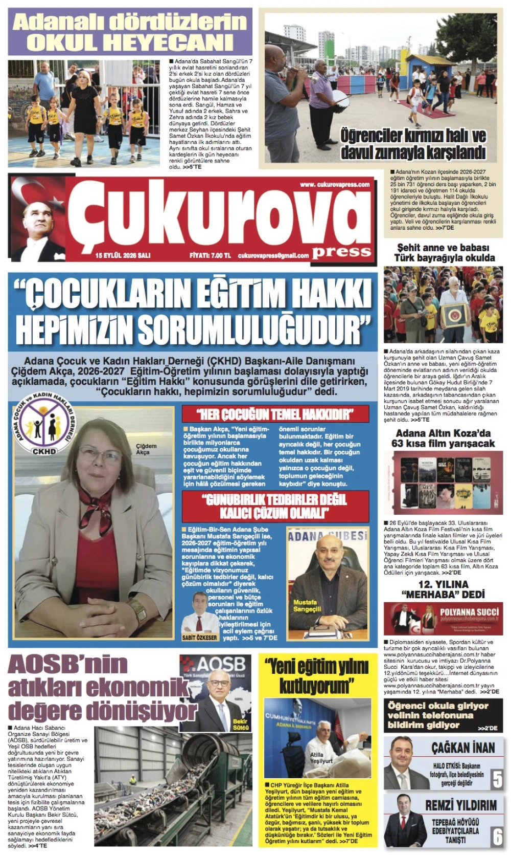 15 Temmuz 2026 Salı