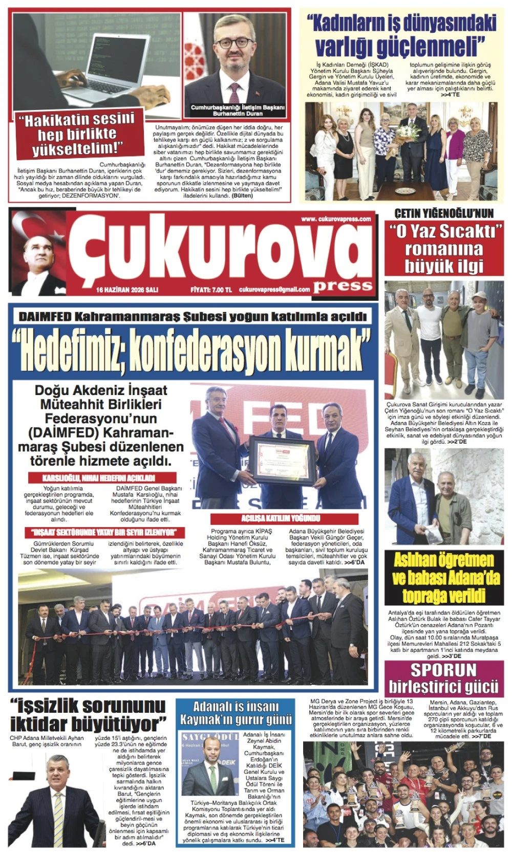 16 Haziran 2026 Salı