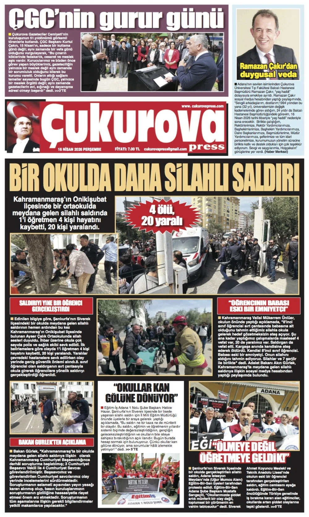 16 Nisan 2026 Perşembe