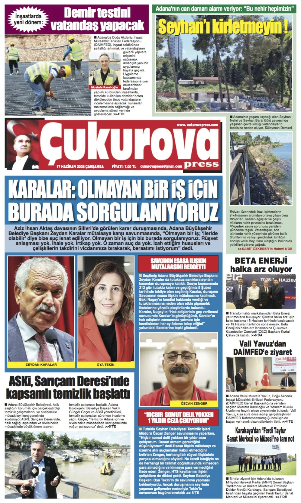17 Haziran 2026 &Ccedil;arşamba