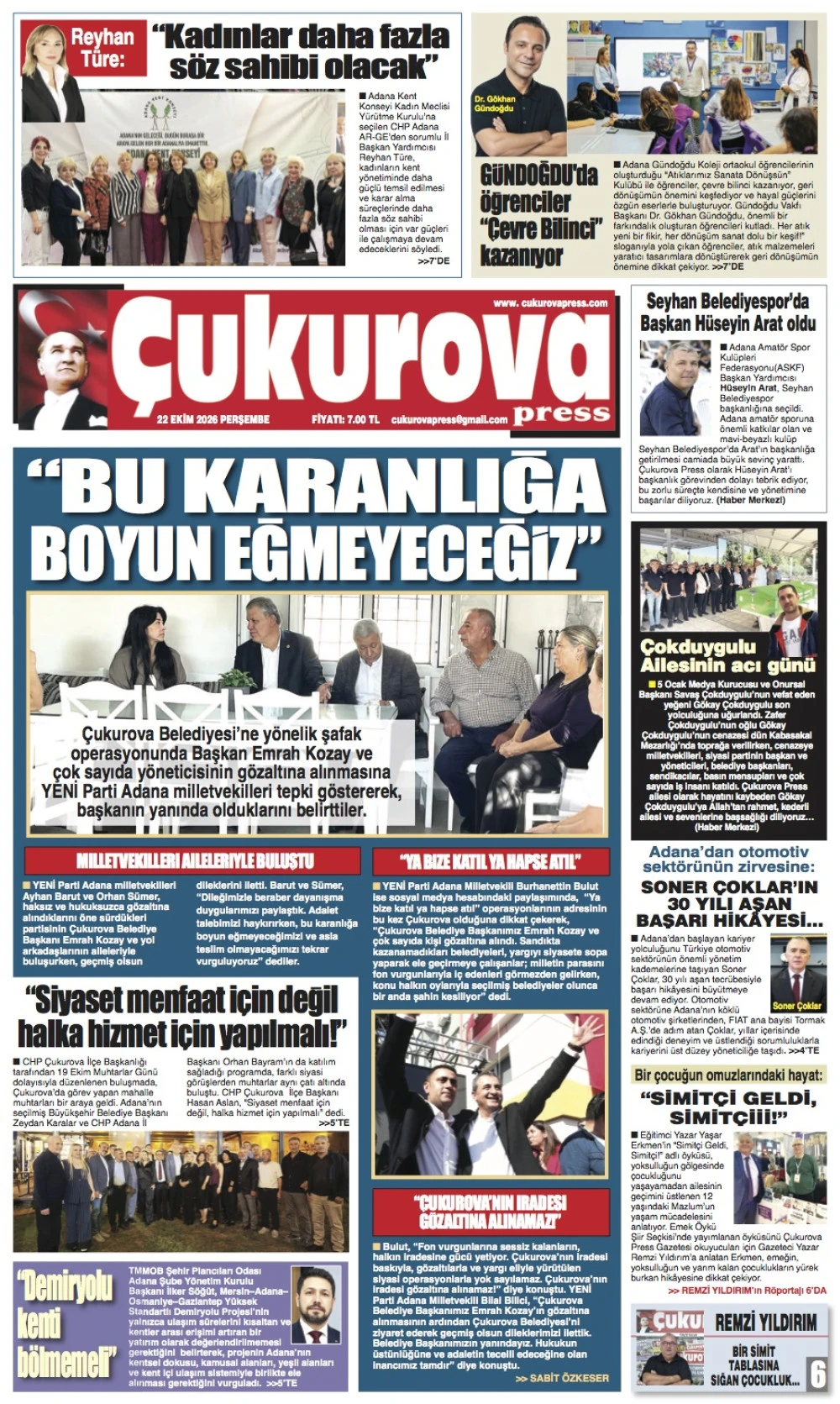 22 Ekim 2026 Perşembe