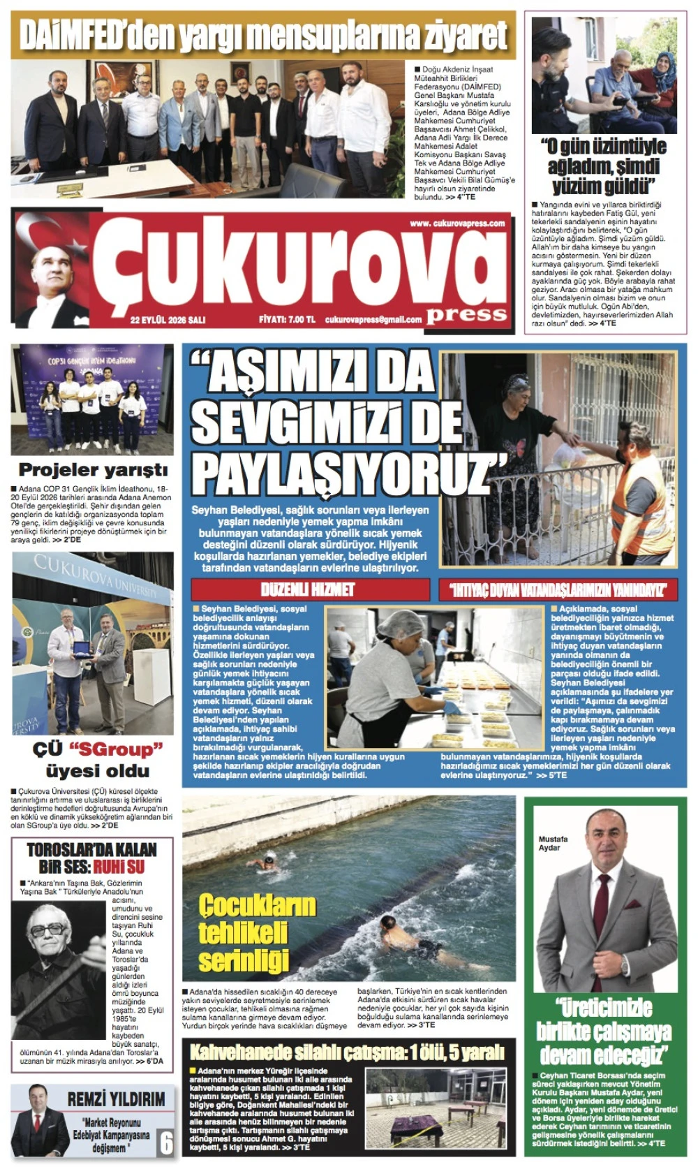 22 Eyl&uuml;l 2026 Salı