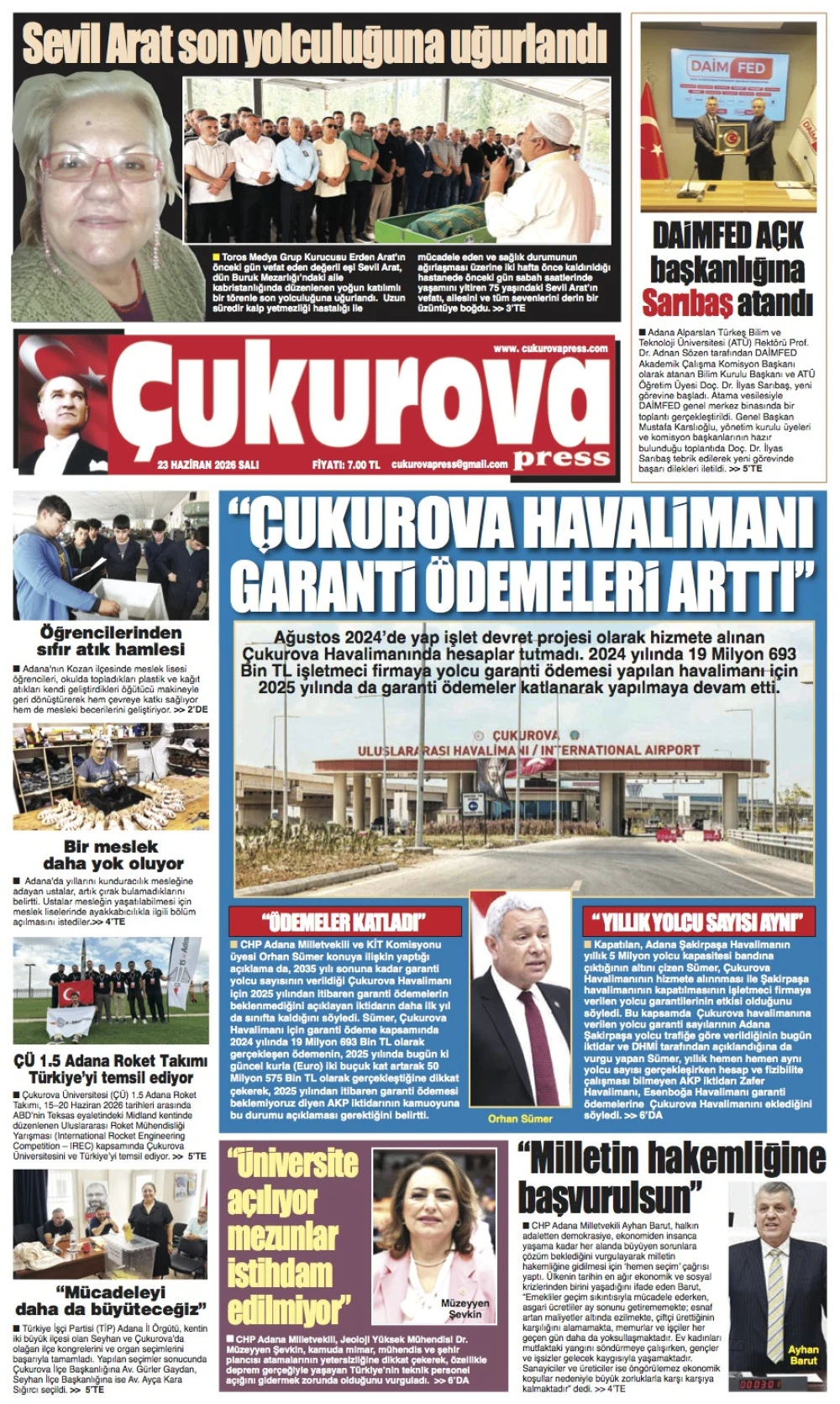 23 HAZİRAN 2026 SALI