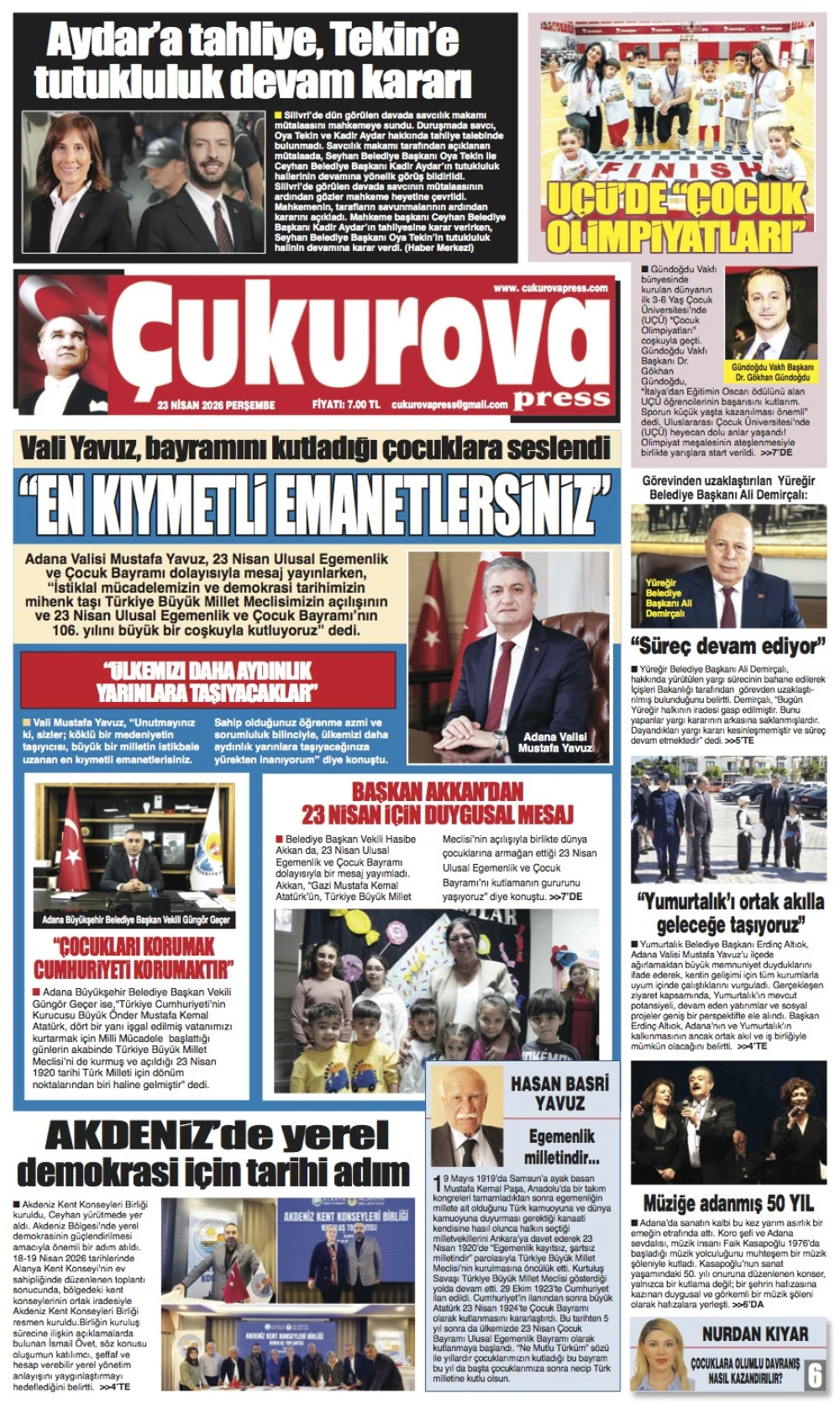 23 Nisan 2026 Perşembe