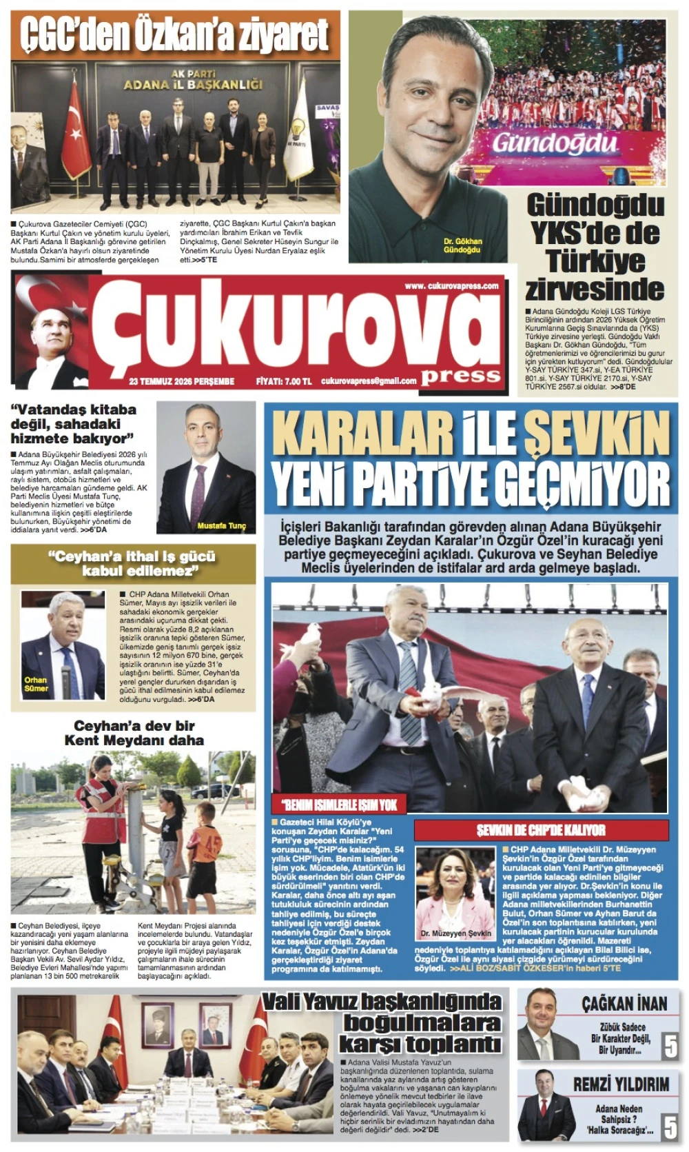 23 Temmuz 2026 Perşembe