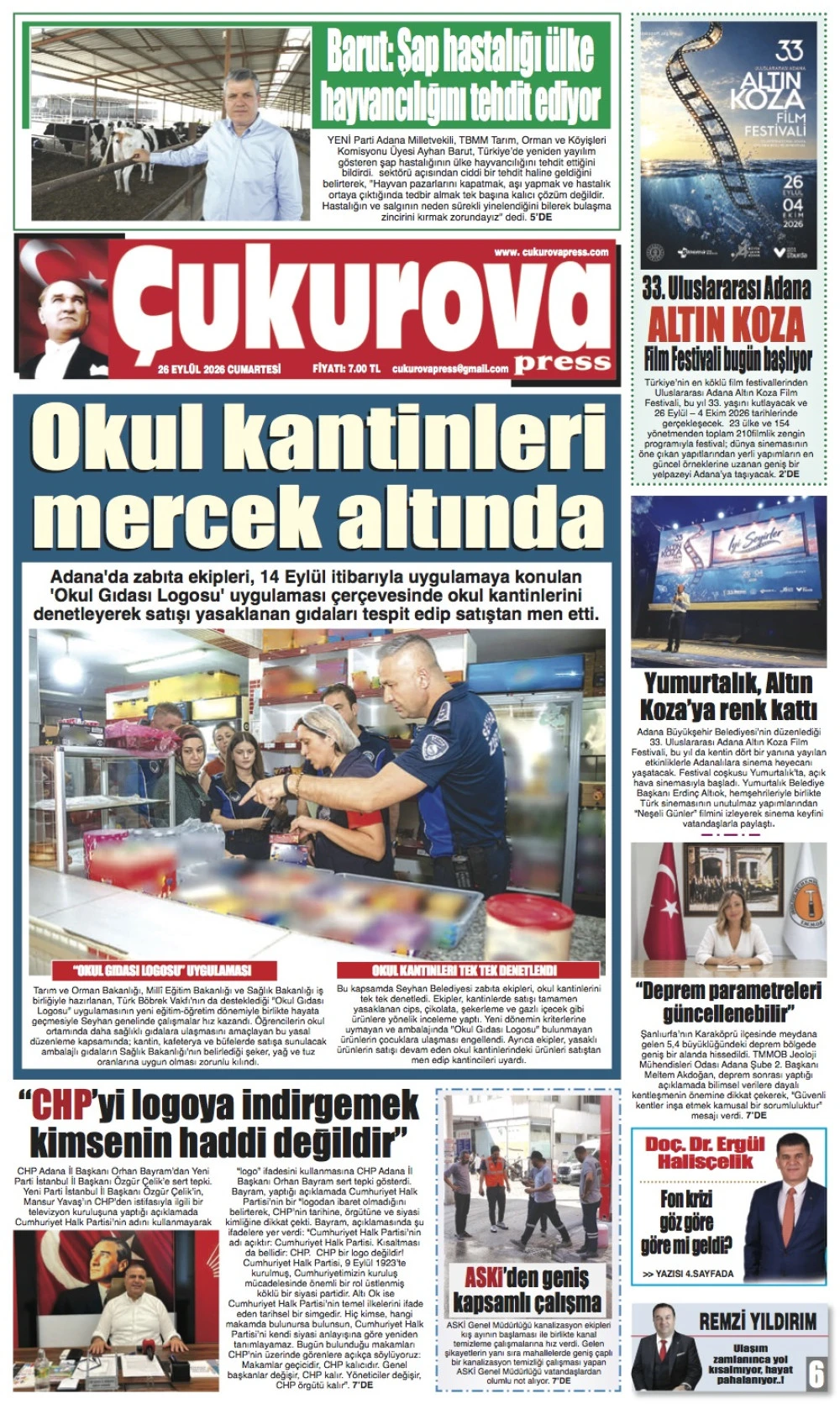 26 Eyl&uuml;l 2026 Cumartesi