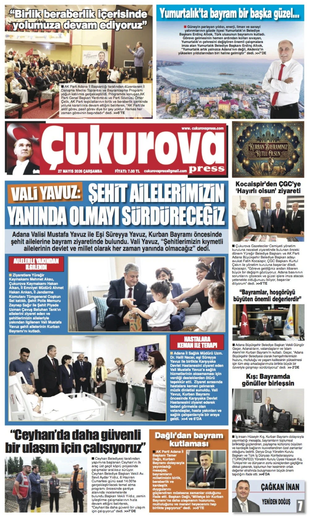 27 Mayıs 2026 &Ccedil;arşamba