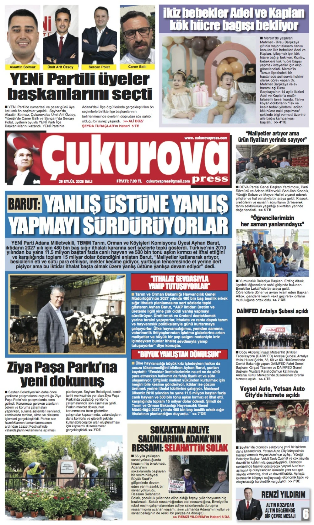 29 Eyl&uuml;l 2026 Salı