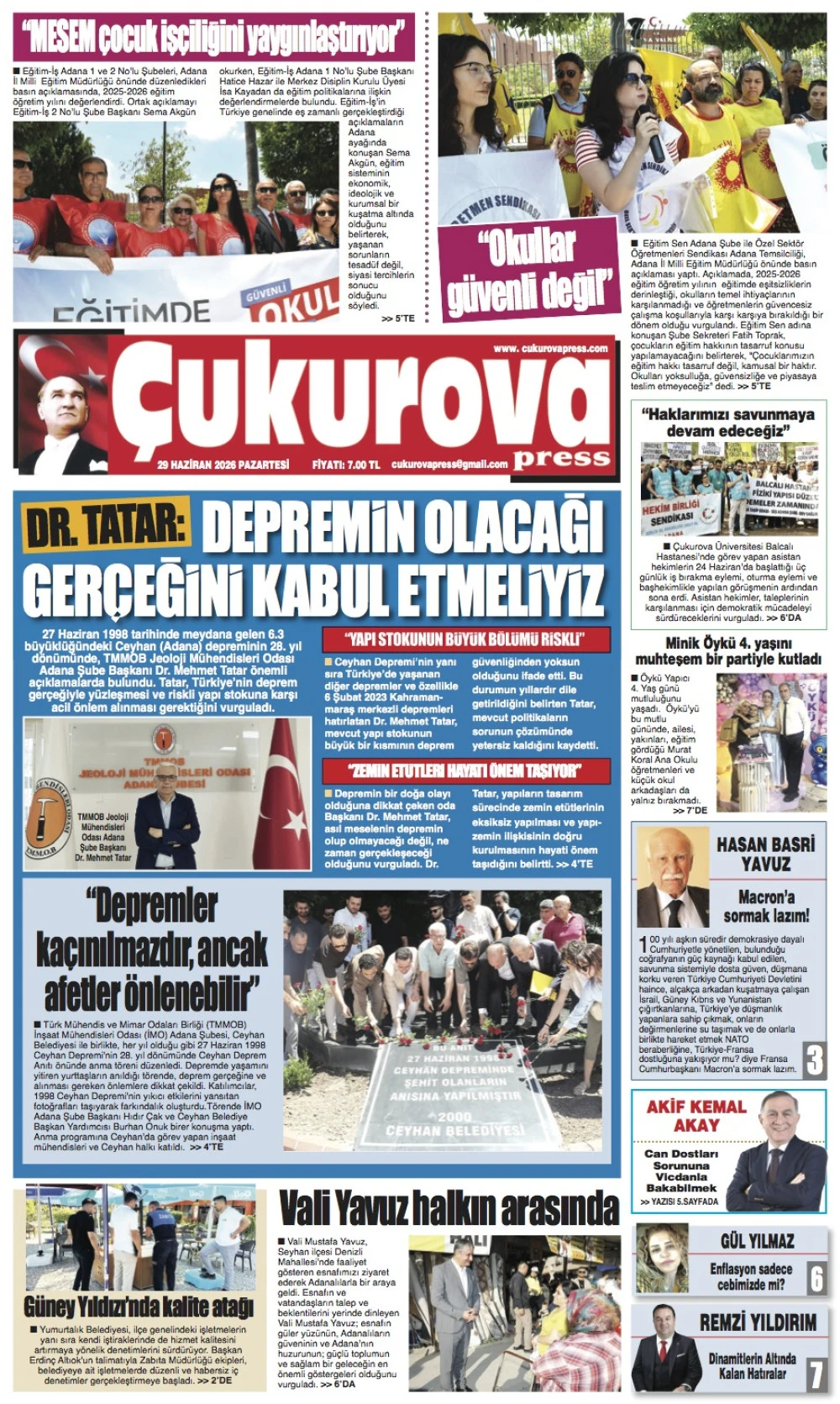 29 Haziran 2026 Pazartesi