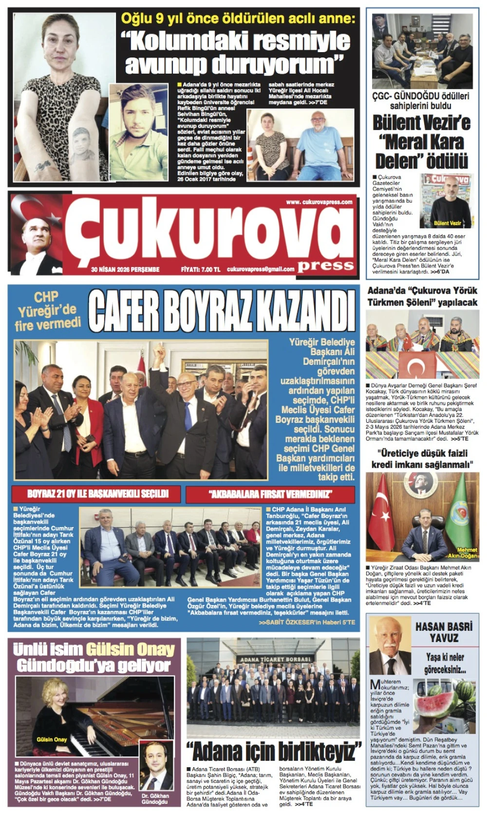 30 Nisan 2026 Perşembe