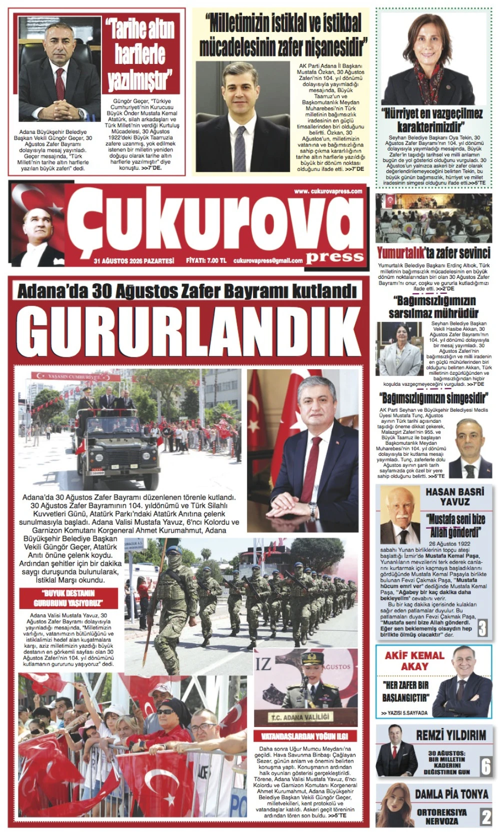 31 Ağustos 2026 Pazartesi