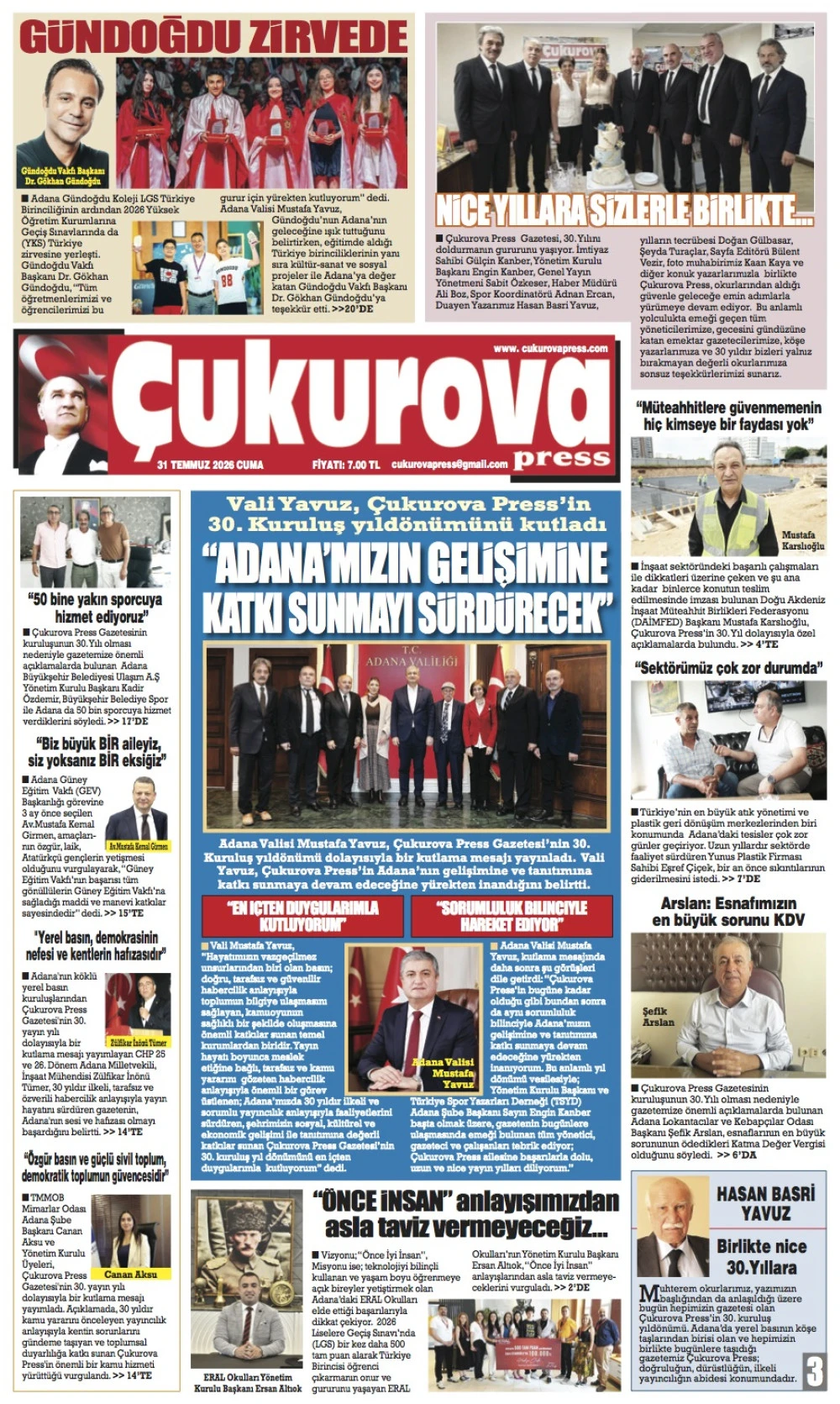 31 TEMMUZ 2026 Cuma