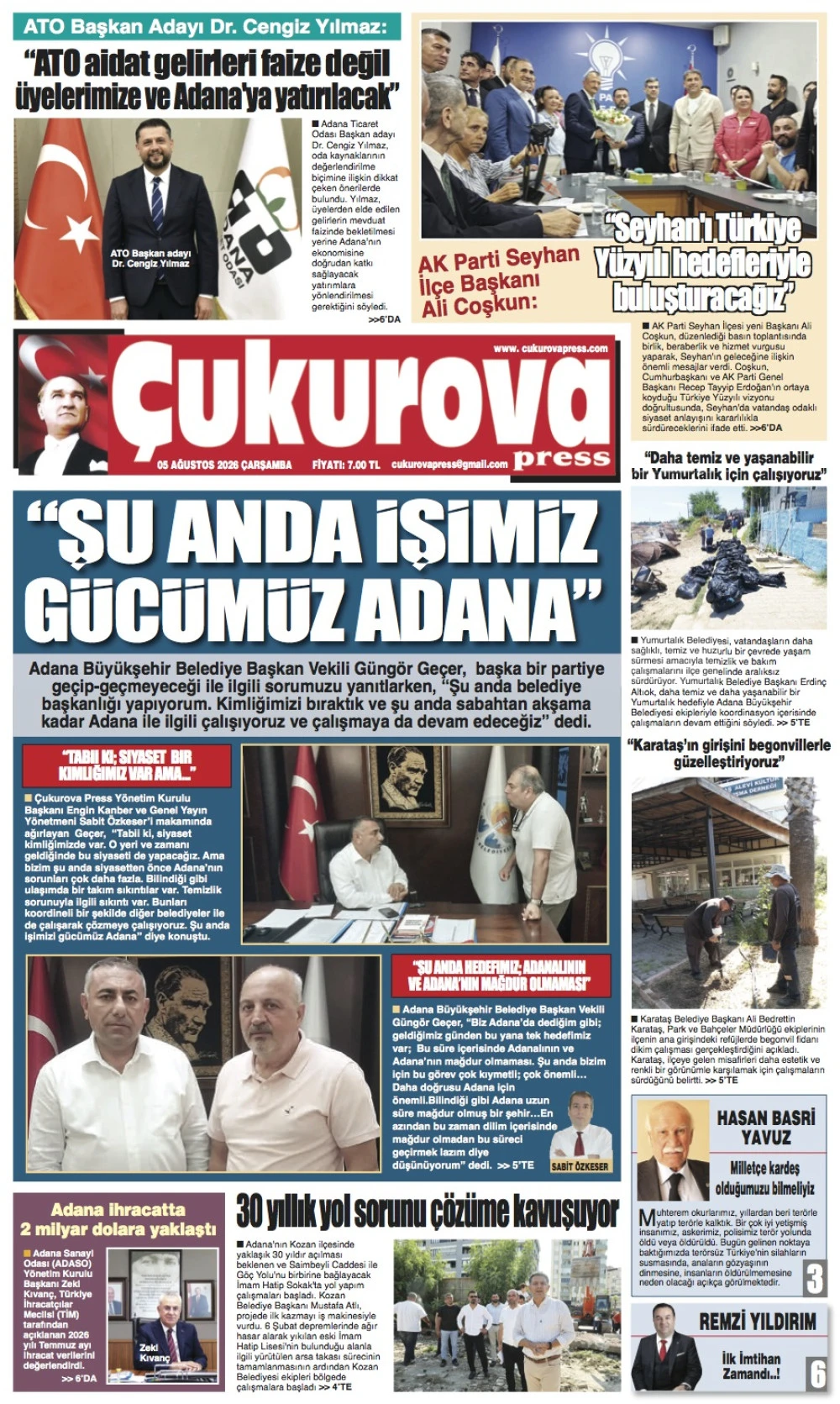 5 Ağustos 2026 &Ccedil;arşamba