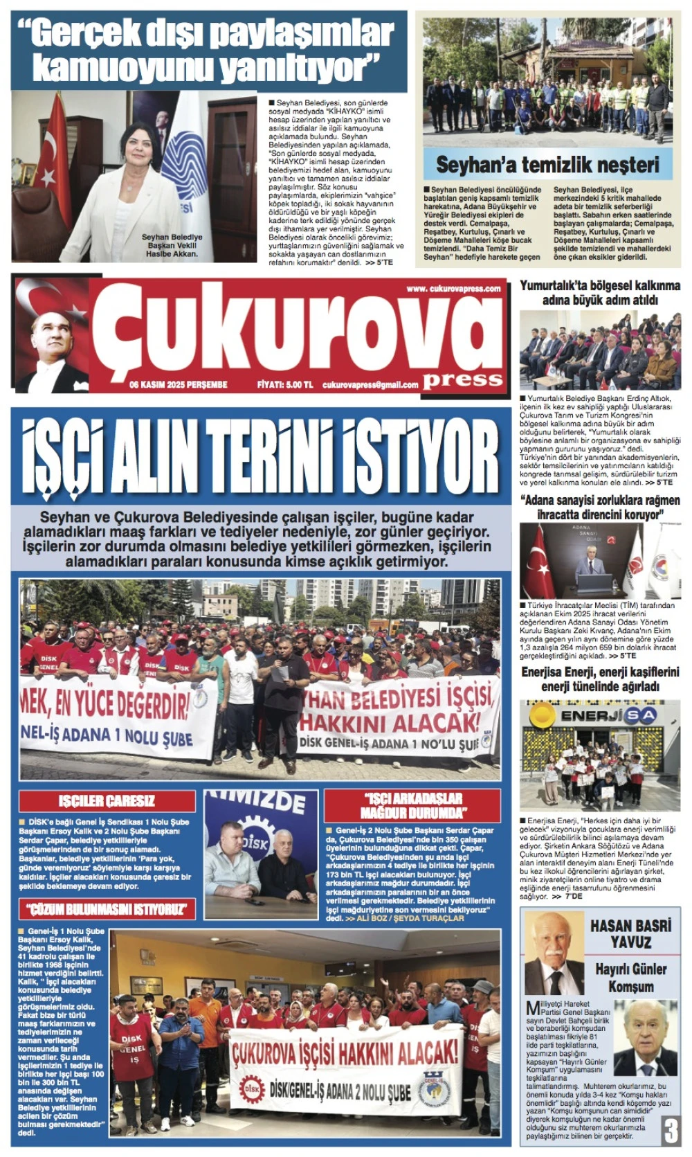 6 Kasım 2025 perşembe