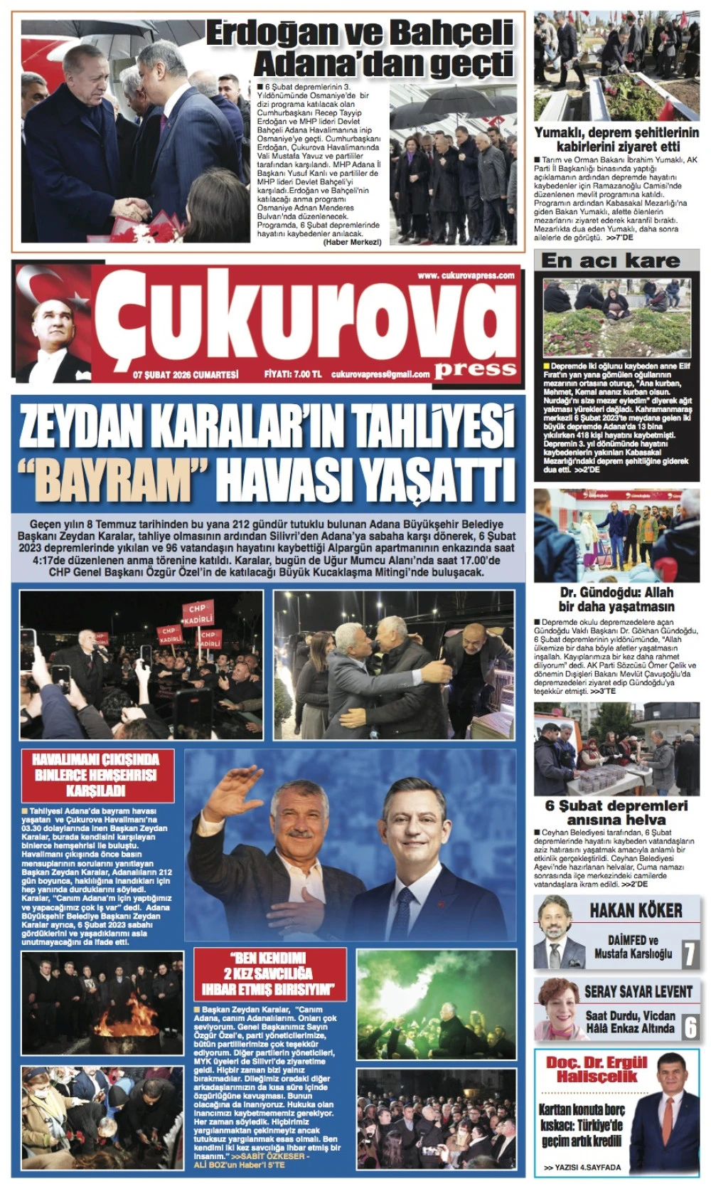 7 Şubat 2026 Cumartesi