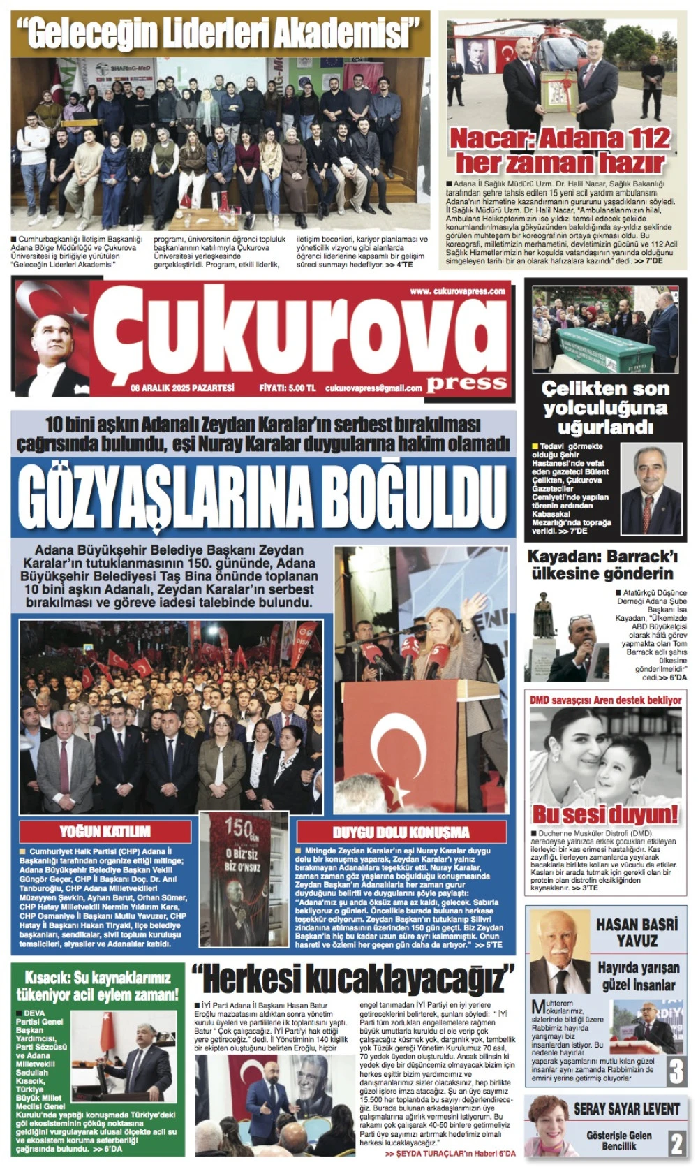 8 Aralık 2025 Pazartesi