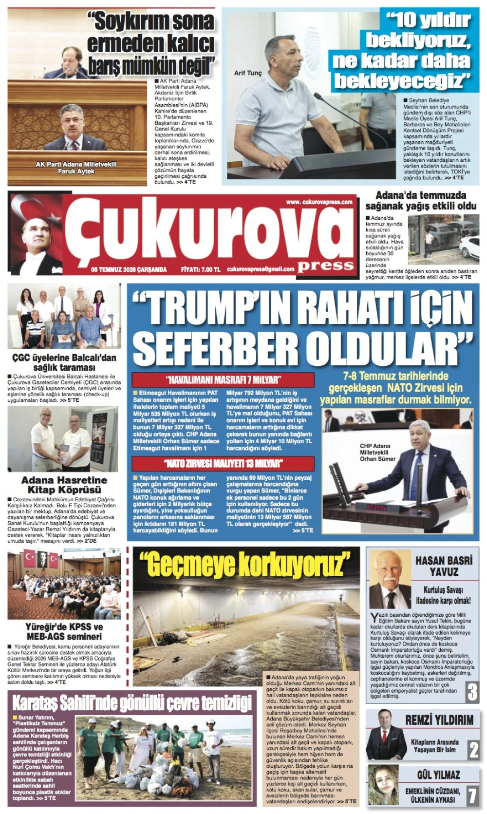 8 Temmuz 2026 &Ccedil;arşamba