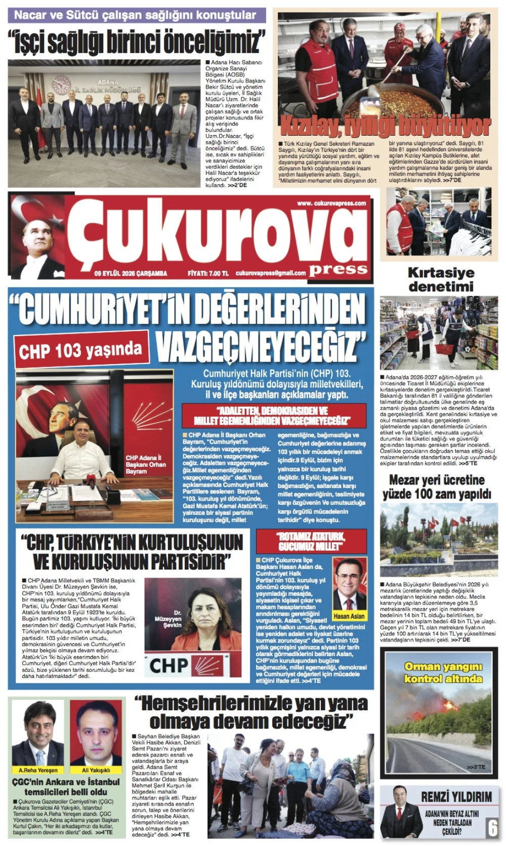 9 Eyl&uuml;l 2026 &Ccedil;arşamba