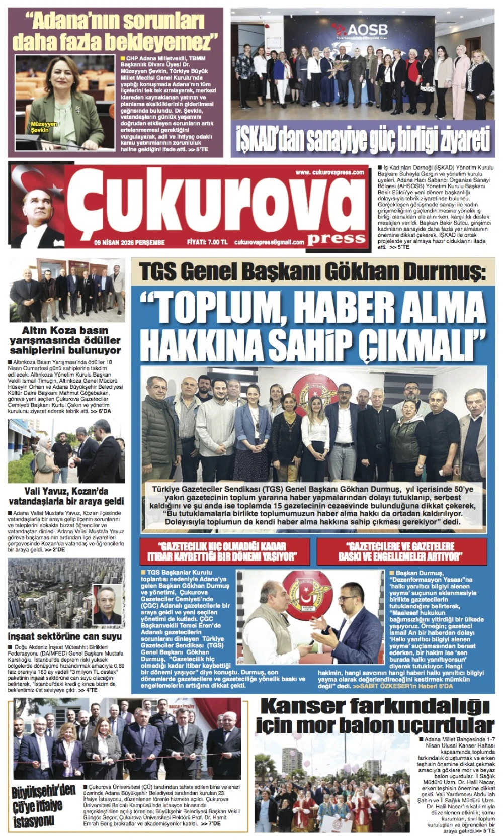 9 Nisan 2026 Perşembe