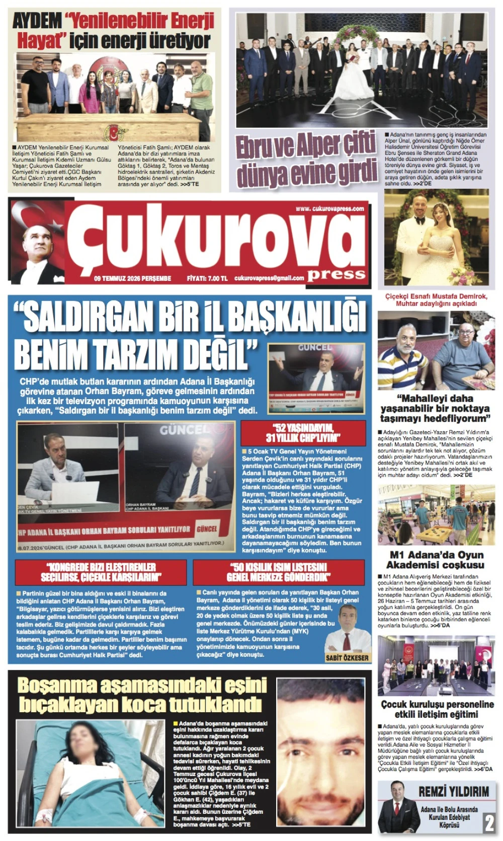 9 Temmuz 2026 Perşembe