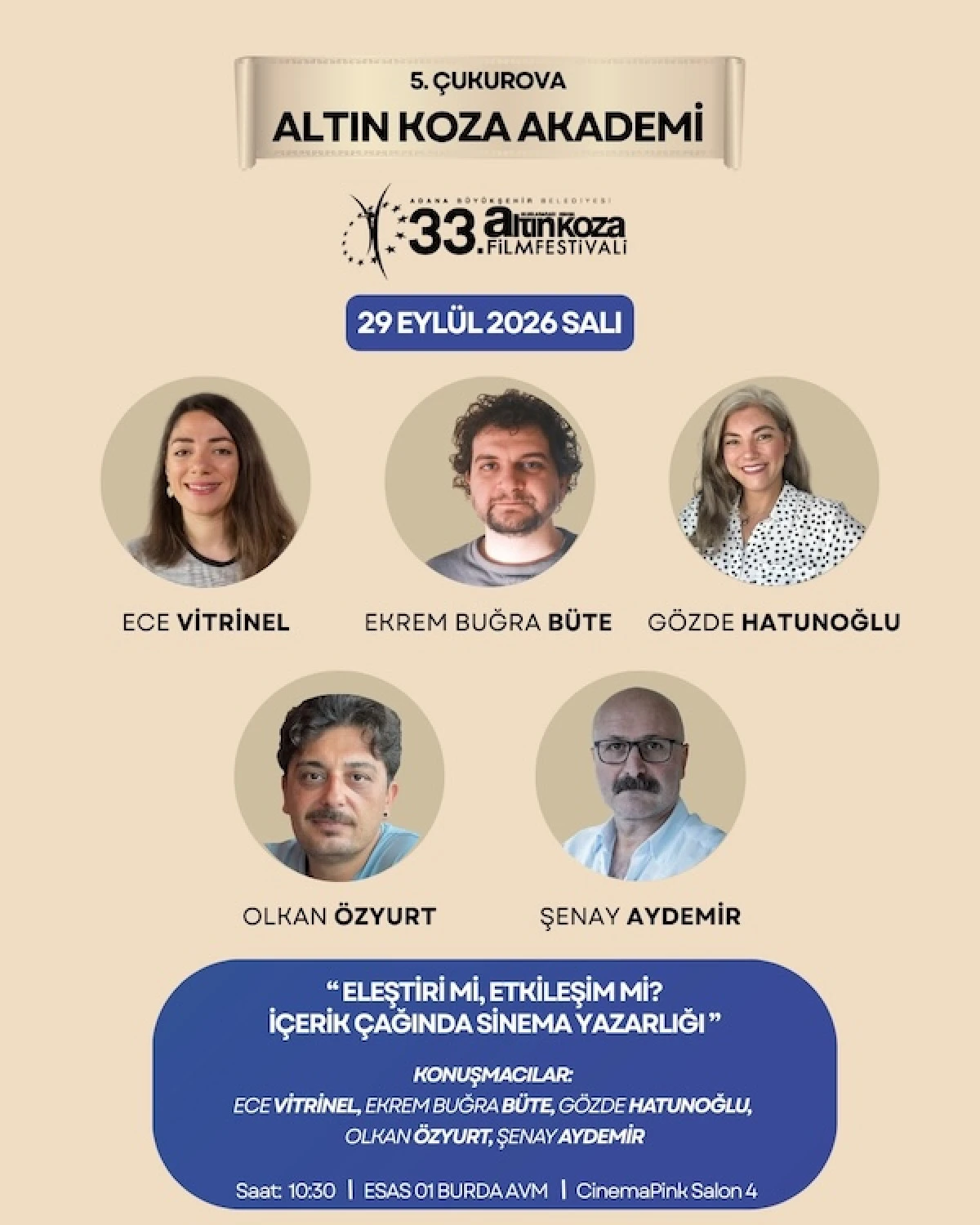 Adana Altın Koza&rsquo;da gen&ccedil; sinemacılar i&ccedil;in Akademi zamanı
