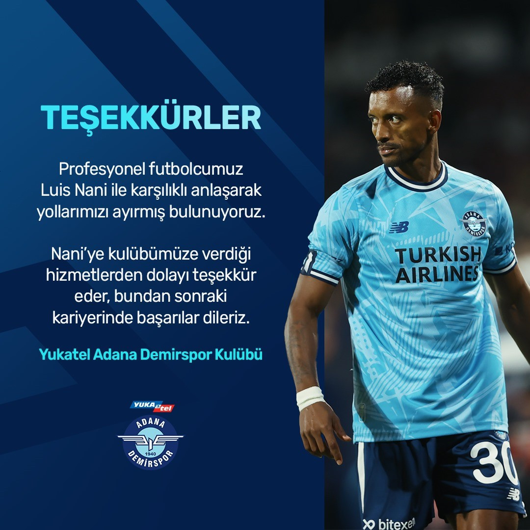 Adana Demirspor’da Nani ile yollar ayrıldı 