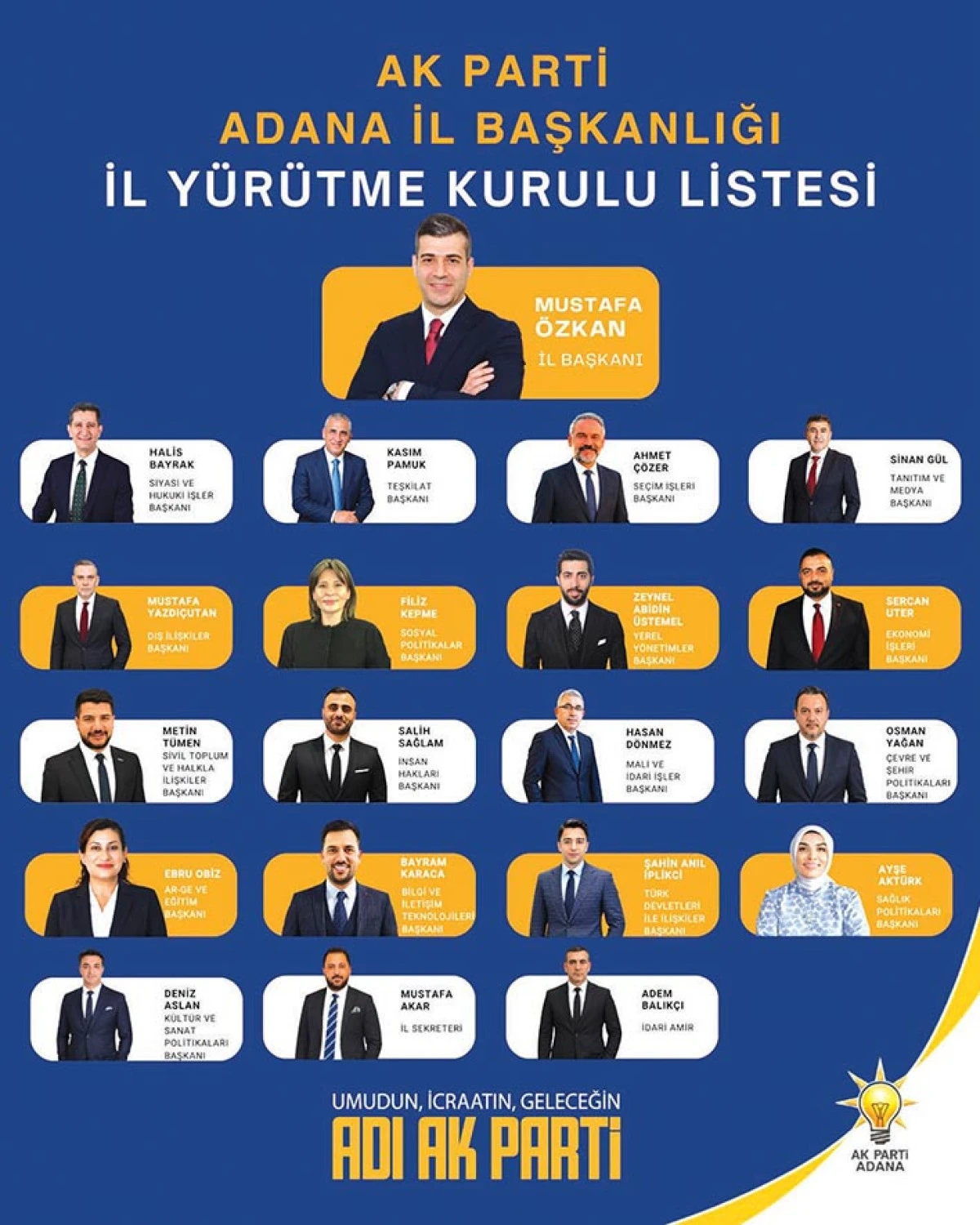 AK Parti Adana  İl y&ouml;netimi belli oldu