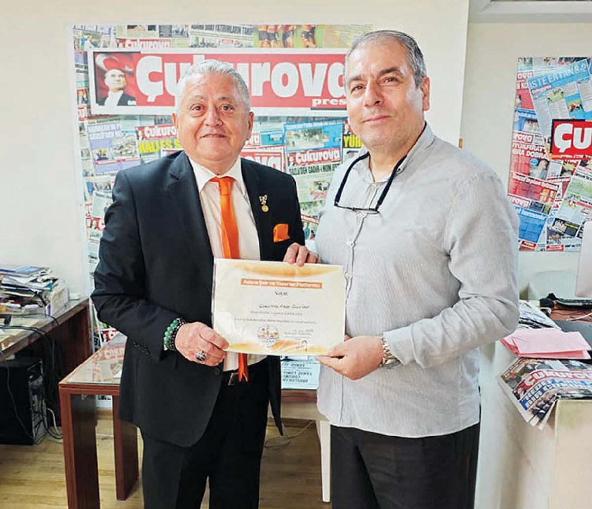 &Ccedil;UKUROVA PRESS&rsquo;E  TEŞEKK&Uuml;R BELGESİ