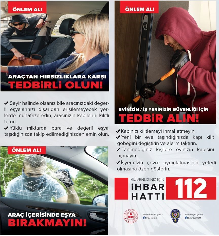 Polisten vatandaşlara hırsızlık uyarısı 